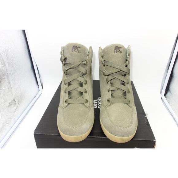 NEW Sorel Out N About Stone Green Wedge Ankle Boots Shoes Women's 12 - Picture 3 of 8